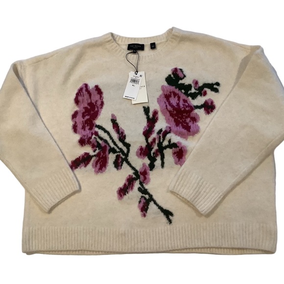 Ted Baker London Floral Jacquard Pullover Sweater XL New - Picture 3 of 6